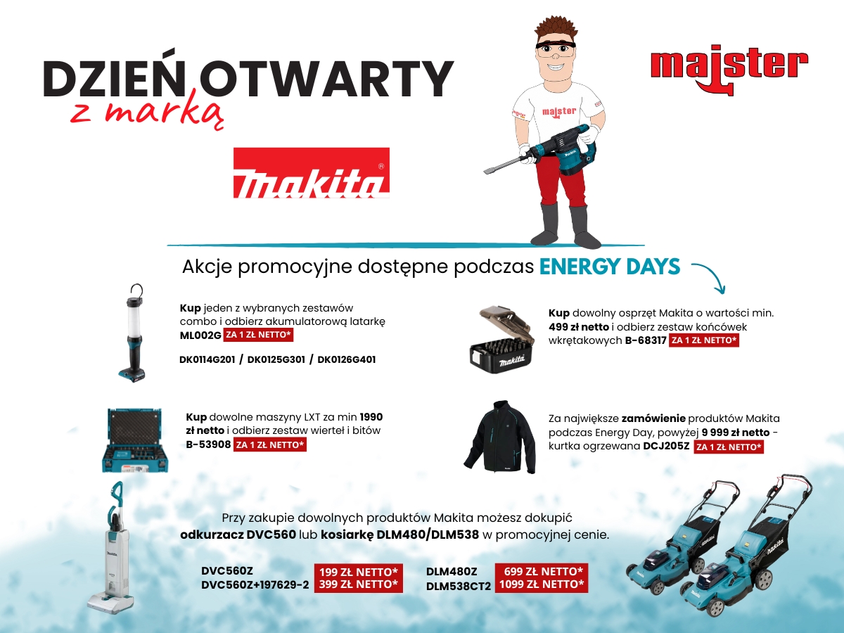Makita Energy Day 2026 w Suwałkach! Przetestuj maszyny i skorzystaj z wyjątkowych promocji.